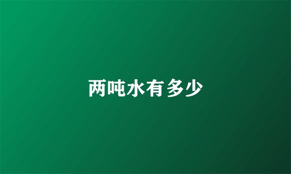 两吨水有多少