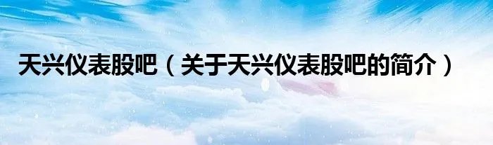 天兴仪表股吧（关于天兴仪表股吧的简介）