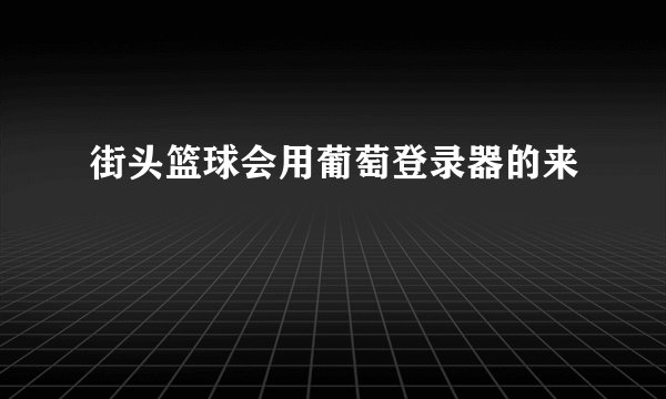 街头篮球会用葡萄登录器的来