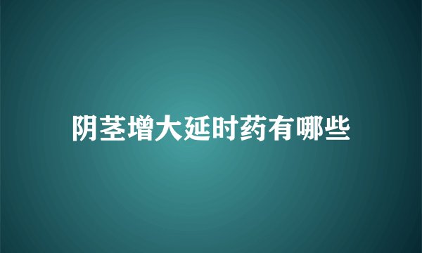 阴茎增大延时药有哪些