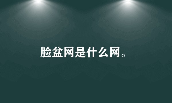 脸盆网是什么网。
