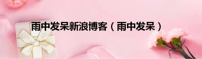 雨中发呆新浪博客（雨中发呆）