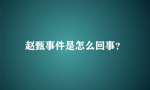 赵甄事件是怎么回事？