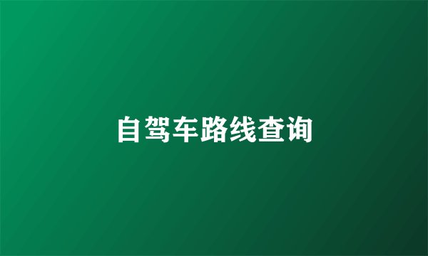 自驾车路线查询