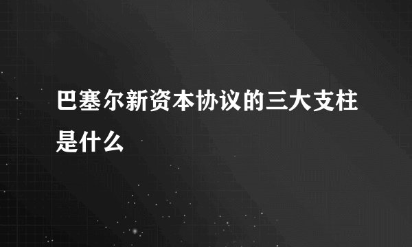 巴塞尔新资本协议的三大支柱是什么