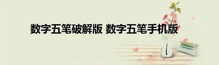 数字五笔破解版 数字五笔手机版