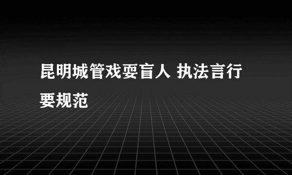 昆明城管戏耍盲人 执法言行要规范