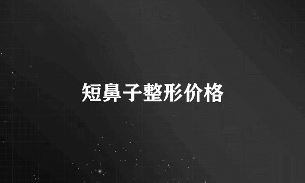 短鼻子整形价格
