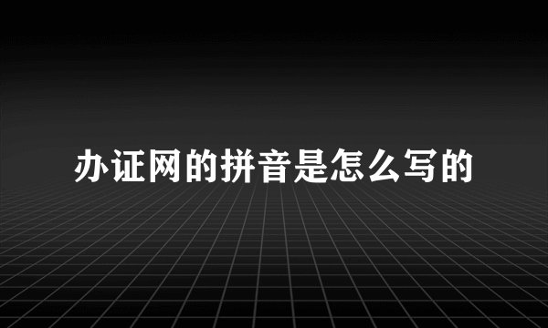 办证网的拼音是怎么写的