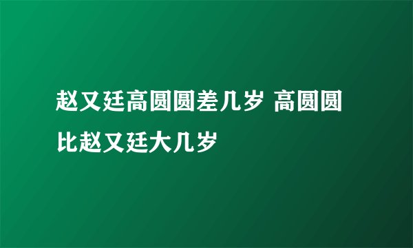 赵又廷高圆圆差几岁 高圆圆比赵又廷大几岁