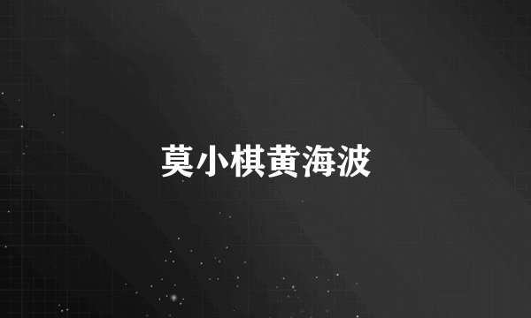 莫小棋黄海波