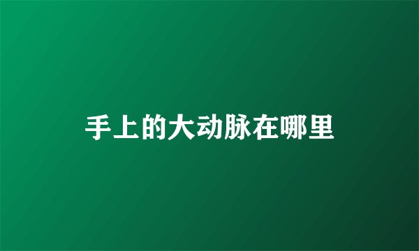手上的大动脉在哪里