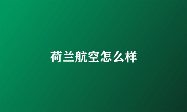 荷兰航空怎么样