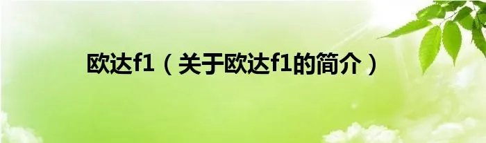 欧达f1（关于欧达f1的简介）