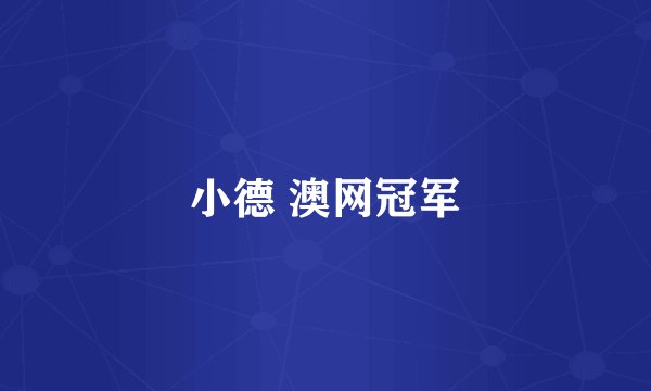 小德 澳网冠军