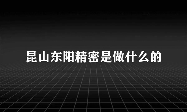 昆山东阳精密是做什么的
