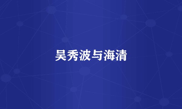 吴秀波与海清