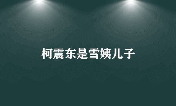 柯震东是雪姨儿子