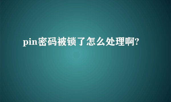 pin密码被锁了怎么处理啊?