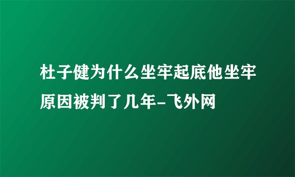 杜子健为什么坐牢起底他坐牢原因被判了几年-飞外网