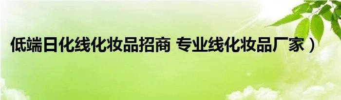 低端日化线化妆品招商 专业线化妆品厂家）