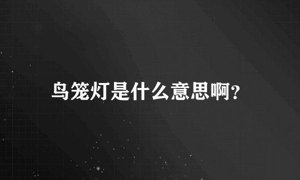鸟笼灯是什么意思啊？