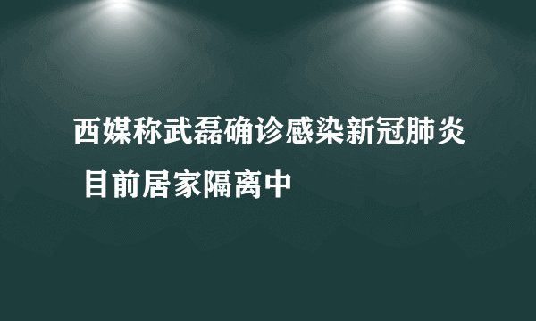 西媒称武磊确诊感染新冠肺炎 目前居家隔离中