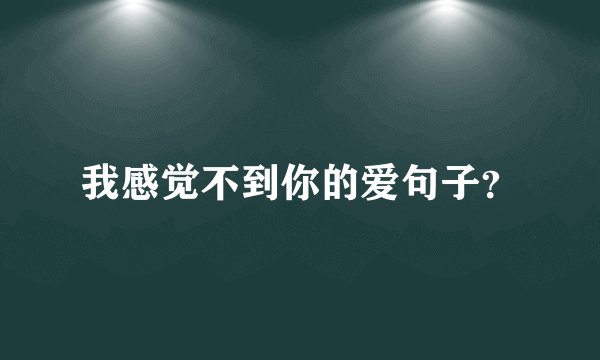 我感觉不到你的爱句子？