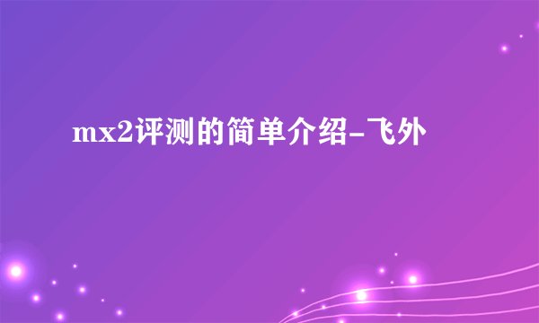 mx2评测的简单介绍-飞外