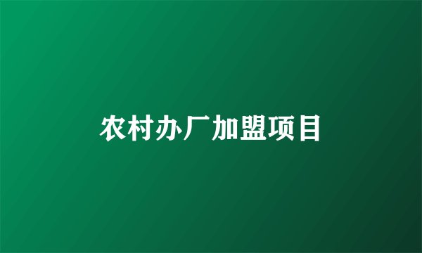 农村办厂加盟项目