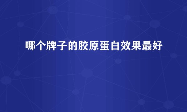 哪个牌子的胶原蛋白效果最好