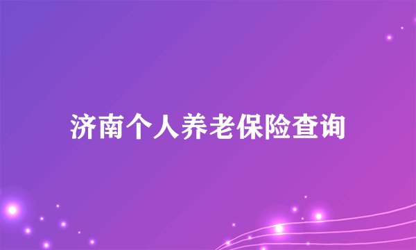 济南个人养老保险查询