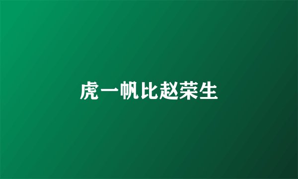 虎一帆比赵荣生