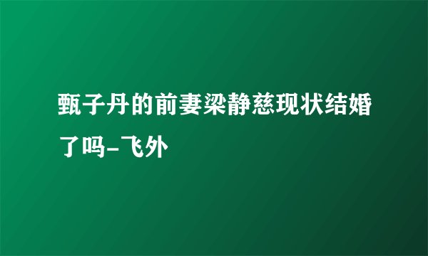 甄子丹的前妻梁静慈现状结婚了吗-飞外