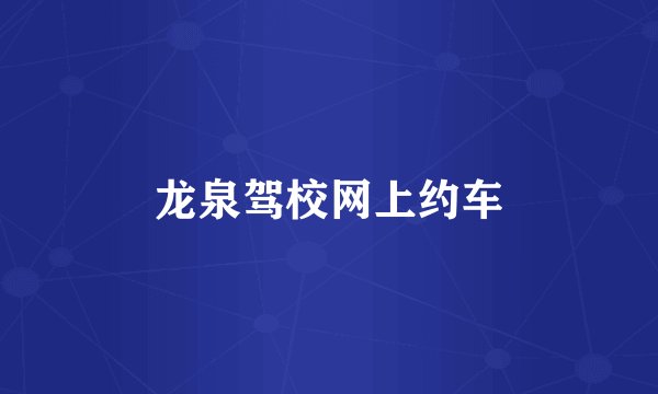 龙泉驾校网上约车