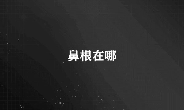 鼻根在哪
