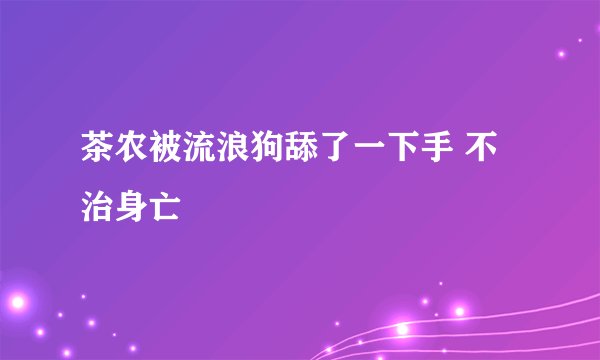 茶农被流浪狗舔了一下手 不治身亡