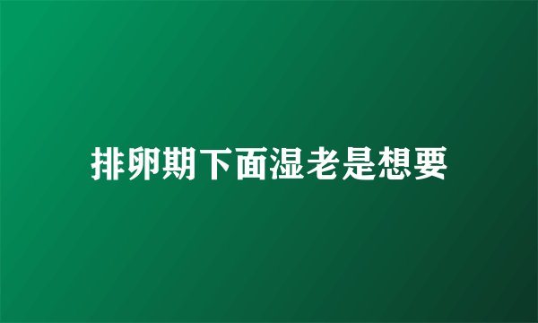 排卵期下面湿老是想要