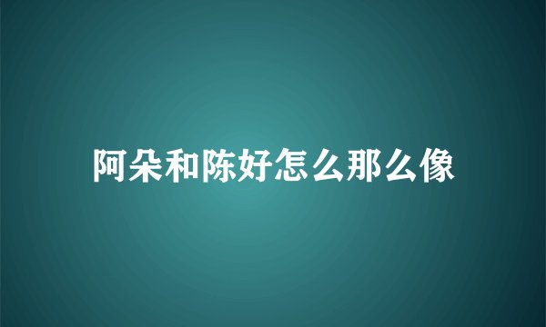 阿朵和陈好怎么那么像