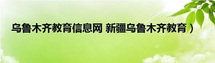 乌鲁木齐教育信息网 新疆乌鲁木齐教育）
