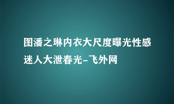 图潘之琳内衣大尺度曝光性感迷人大泄春光-飞外网