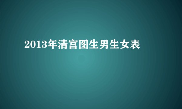 2013年清宫图生男生女表