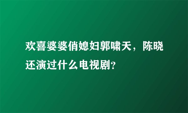 欢喜婆婆俏媳妇郭啸天，陈晓还演过什么电视剧？