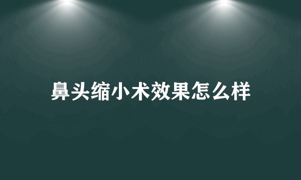鼻头缩小术效果怎么样