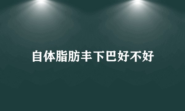自体脂肪丰下巴好不好