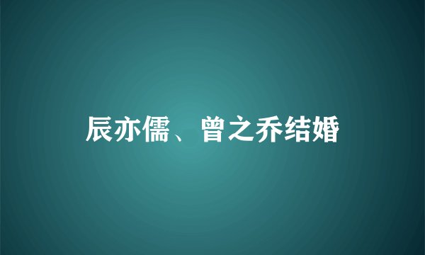 辰亦儒、曾之乔结婚