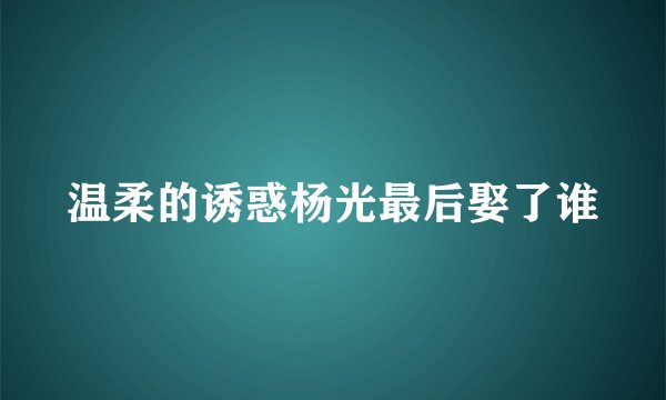 温柔的诱惑杨光最后娶了谁