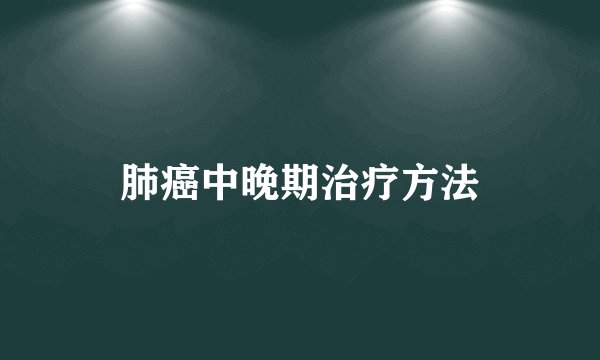 肺癌中晚期治疗方法