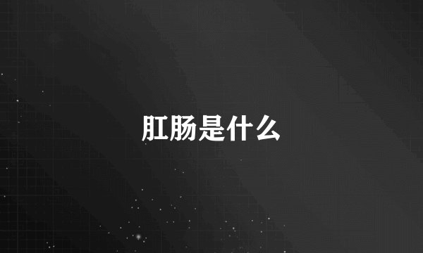 肛肠是什么