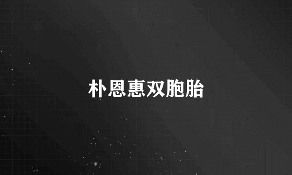 朴恩惠双胞胎